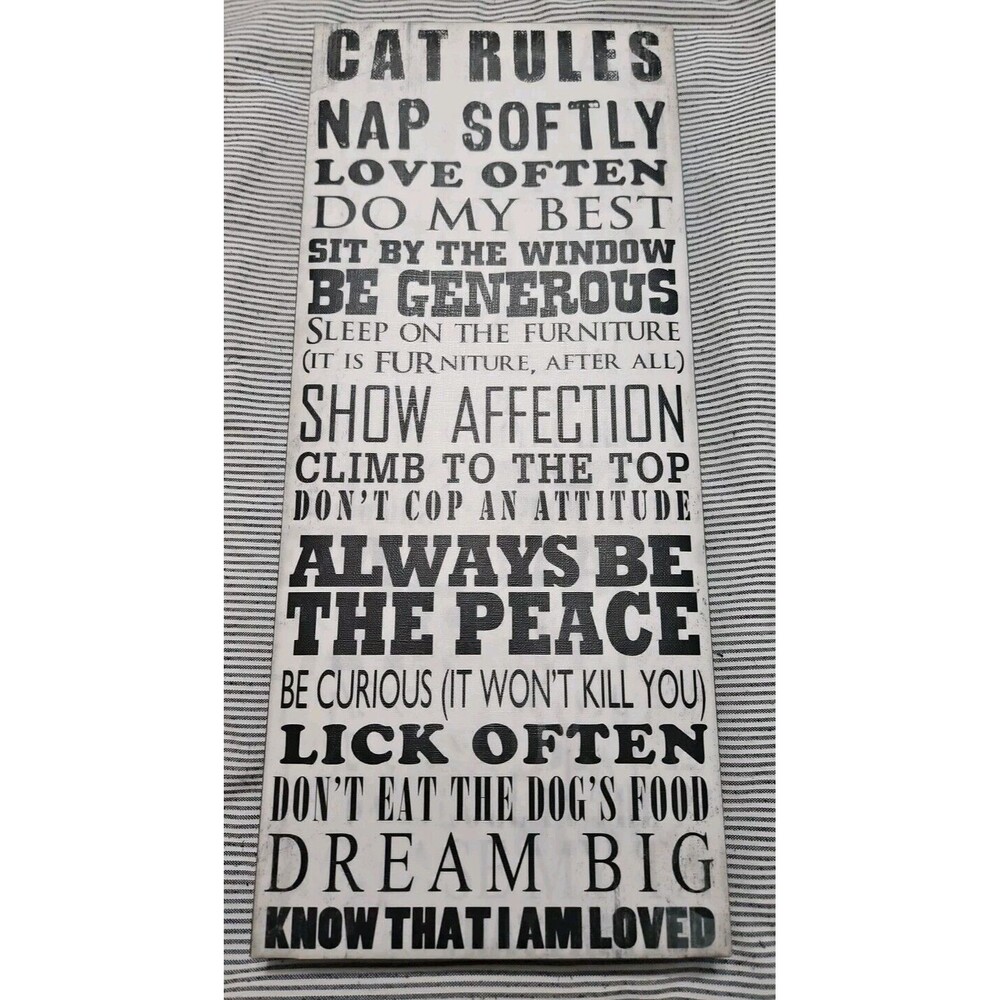 James Baldwin "Cat Rules" Canvas Print 8" x 18"